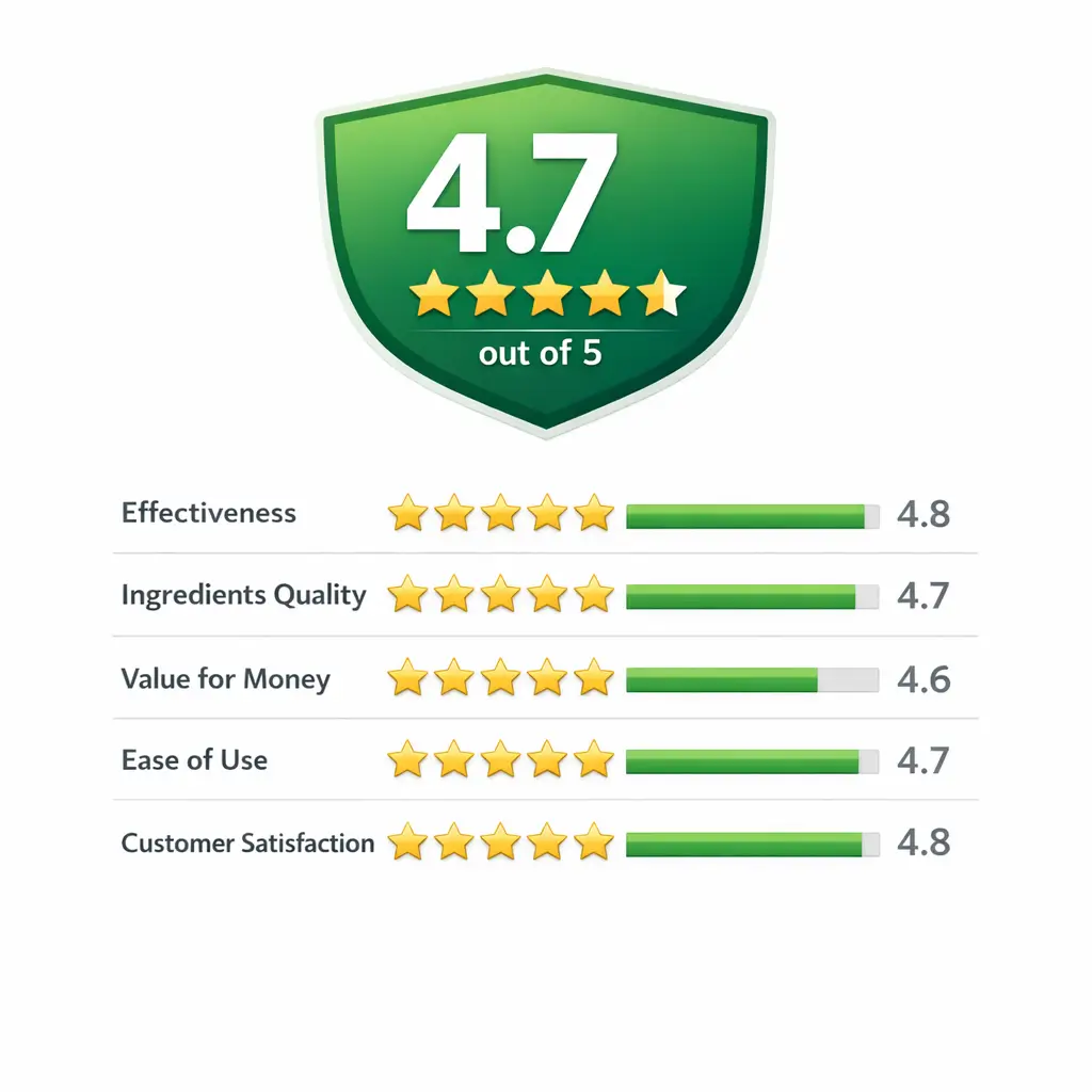 Vital Hemp Gummies review rating score 4.7 out of 5 based on effectiveness ingredients value and customer satisfaction